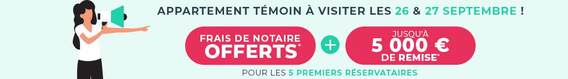 Appartement temoin a visiter les 26 et 27 septembre